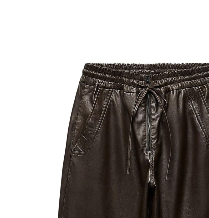Pantaloni din piele naturala Zara leather edition
