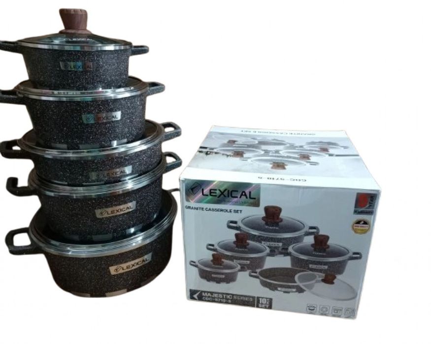 Комплект гранитни тенджери от 10 части 195лв.