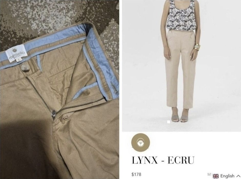 Pantaloni lux de damă Metiseko, 100% Bumbac Organic - L