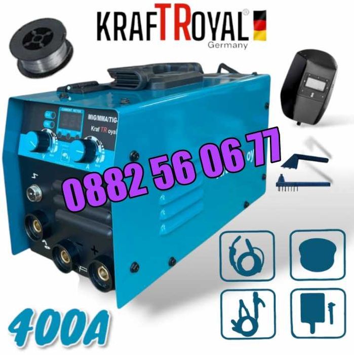Инверторен Електрожен 400А с телоподаващо, Заваръчен Апарат MIG, MMA