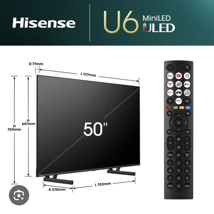 50 '' U6N | ULED MiniLED Smart TV 4K 60/120  Hz50U6NQ