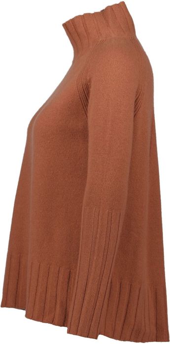 Pulover de damă din cașmir RENA MARX, maro, guler ridicat, mărimea 38