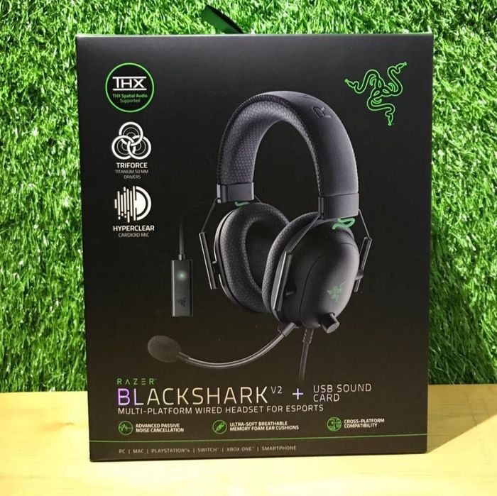 (2в1) Razer Blackshark V2 THX+Sound Card  Проводные Наушники/Гарнитура