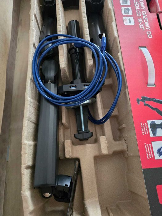 Suport birou 2 monitoare, 9 kg pe brat, 2 porturi USB 3.0