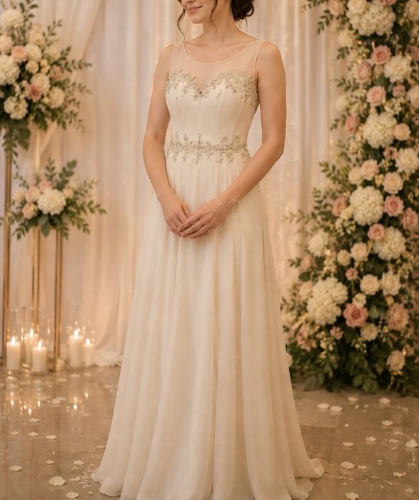 Rochie de gală crem 38-40