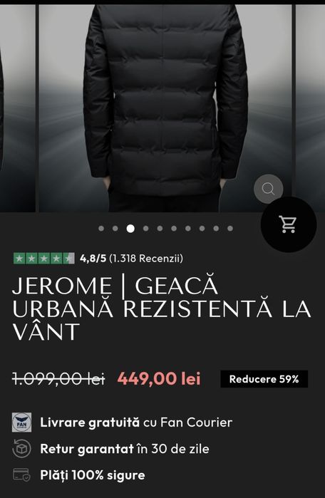 Geaca urbana rezistenta la vant, marimea L, noua, nefolosita!