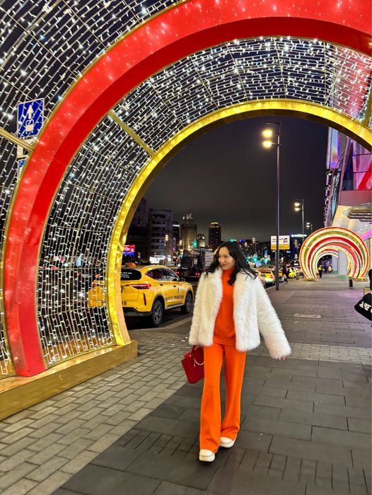 Вязанный костюм с брюками осенний