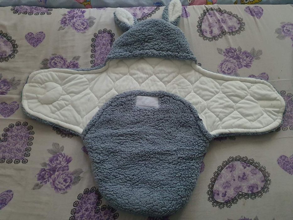 Зимно плюшено чувалче за количка