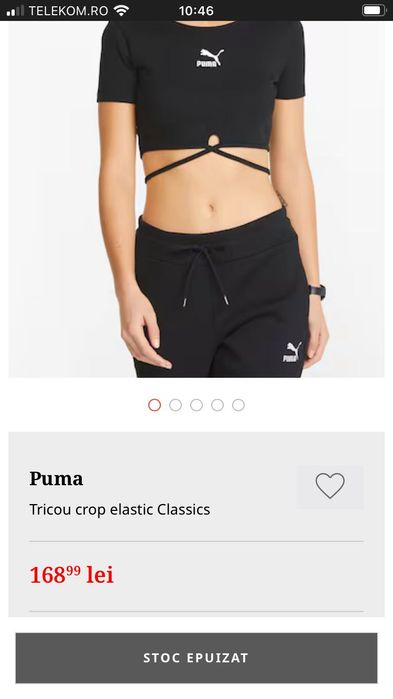 Tricou crop elastic classics