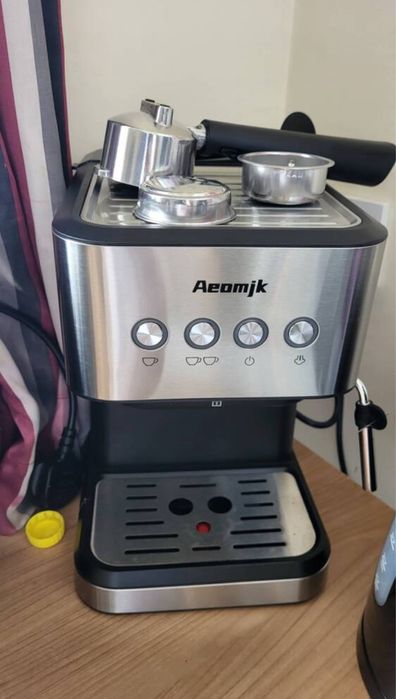 Aparat de cafea premium/Negru Inox
