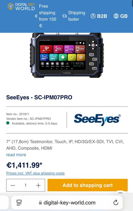 SeeEyes SC-IPM07PRO - Многофункционален тестов IP монитор като нов!