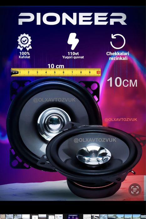 Pioneer yangi kalonka 10sm o'lchamli matiz spark nexia cheti rezinkali