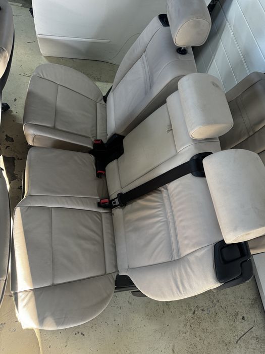 Interior piele alba bmw x5 x6 e70 e71 7 locuri