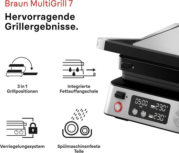 Нов Грил Скара BRAUN MultiGrill 7 CG 7040, 2000 W, 2 години Гаранция