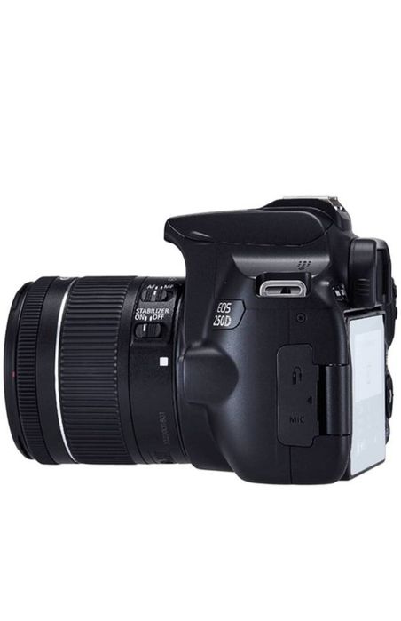 Фотоапарат DSLR Canon EOS 250D, 24.1 MP, Wi-Fi, 4K, Черен + Обектив EF
