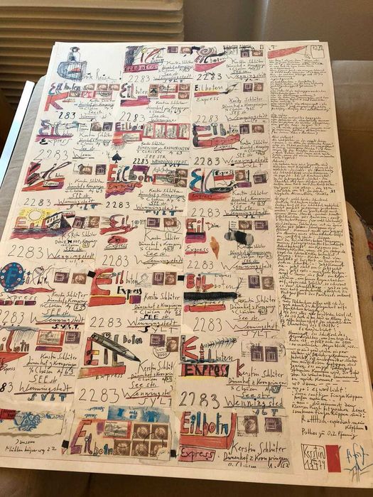 Horst Janssen print semnat colaj expozitional afis arta original 1979