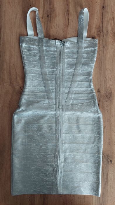 Дамска еластична рокля сребро