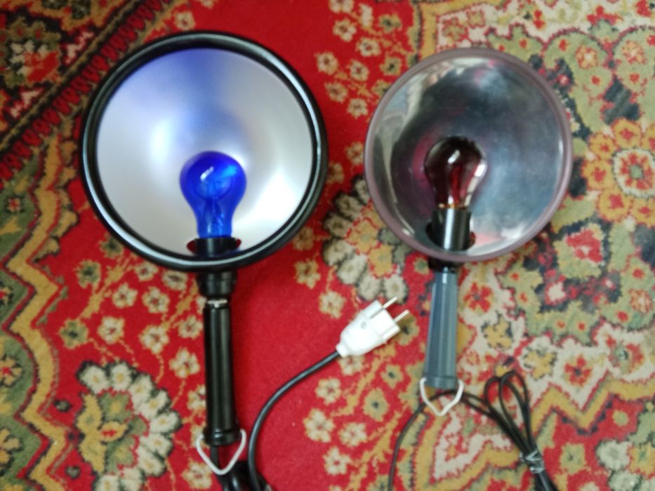 Синяя ( кук )и красная лампа рефлектор Минина СССР