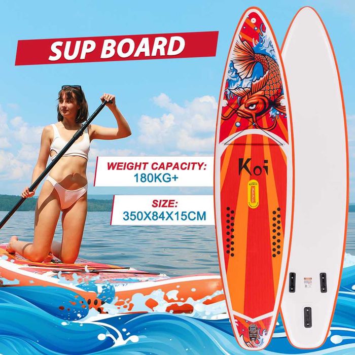 Надуваем падълборд FunWater KOI 11'6, stand up paddle board, SUP