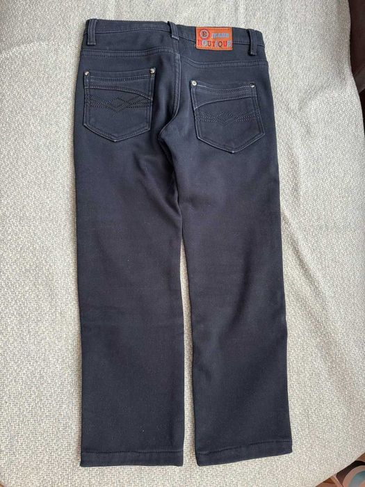 Утепленные классические джинсы на мальчика 8-9 лет