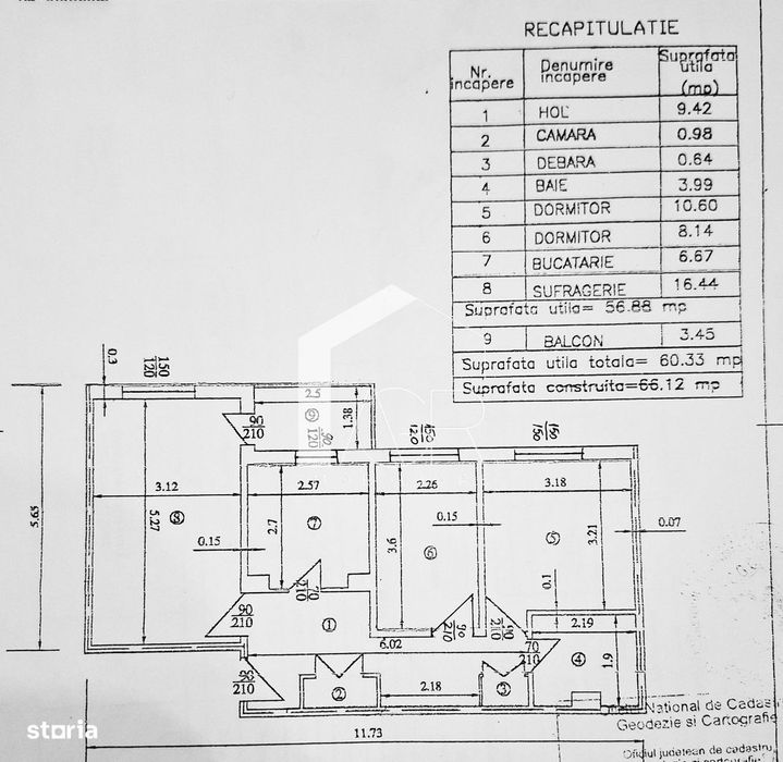 Apartament cu 3 camere, decomandat, zona 9 Mai