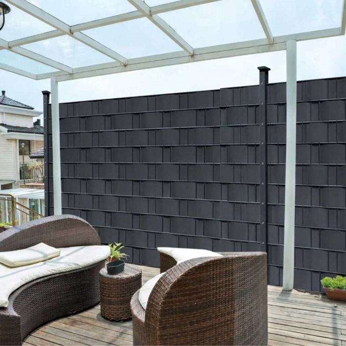 Антрацитна оградна лента 19 см x 35 м – UV устойчива и лесна за монтаж