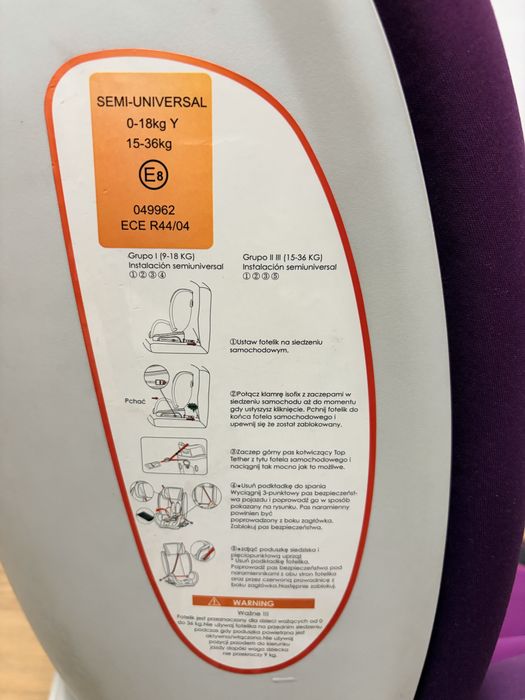 Scaun auto - violet  universal fata/baiat