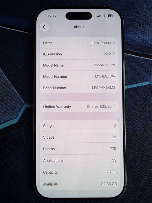 Продавам iPhone 16 Pro 128GB White Titanium с гаранция 96% батерия
