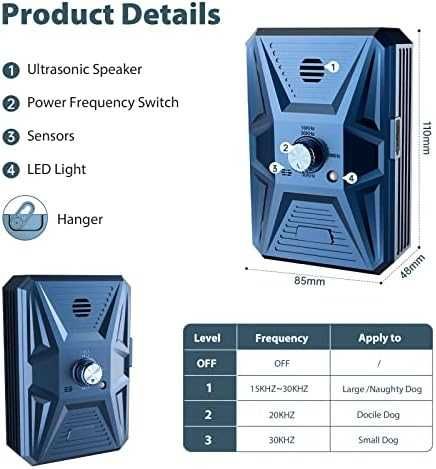 Ново Ултразвуково устройство против лай IPX4, 3 режима, до 10 м обхват