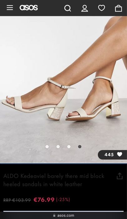 Pantofi sandale cu toc Aldo crem albi
