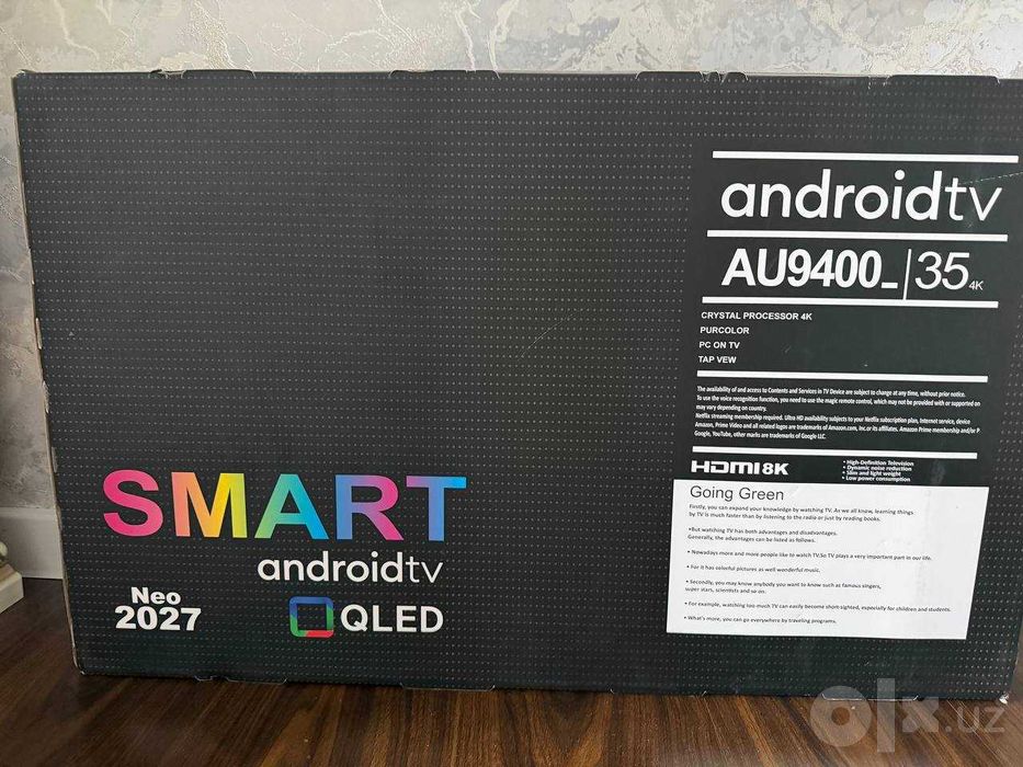 32 дюмли диагоналли  Smart QLED Android TV 4K (Neo 2027 / AU9400)
