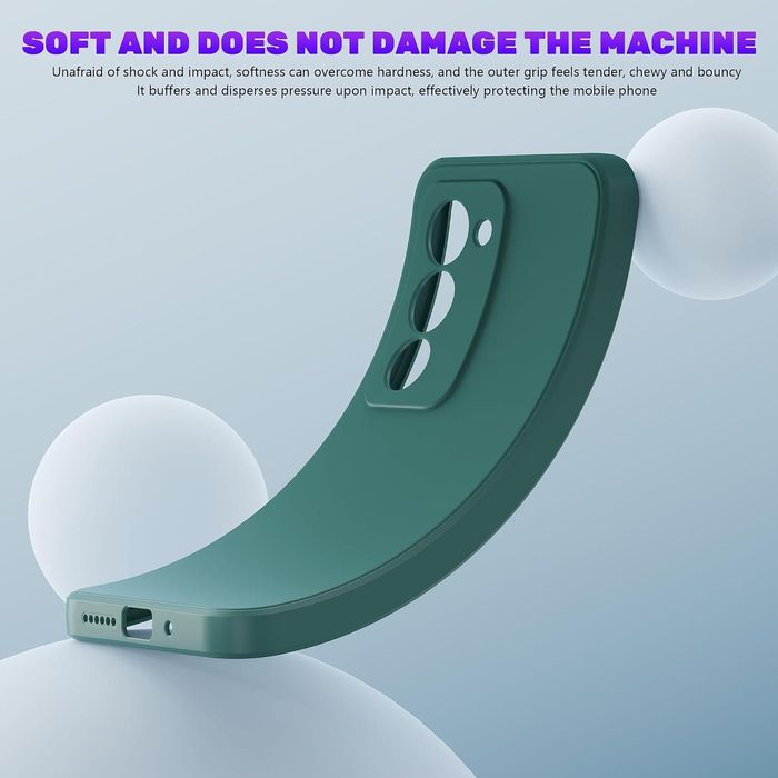 Матов силиконов кейс за xiaomi redmi 15 4g - тъмно зелен