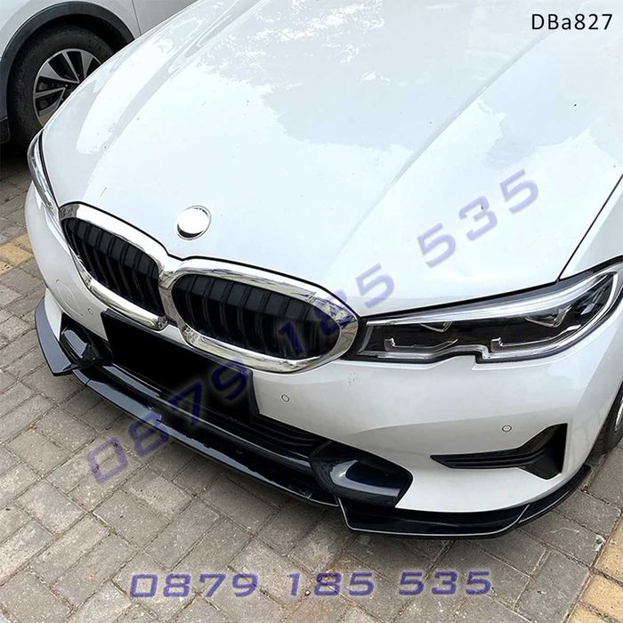 Черен лип спойлер предна броня BMW 3 G20 Pre face 19-22 бмв г20 пре фе