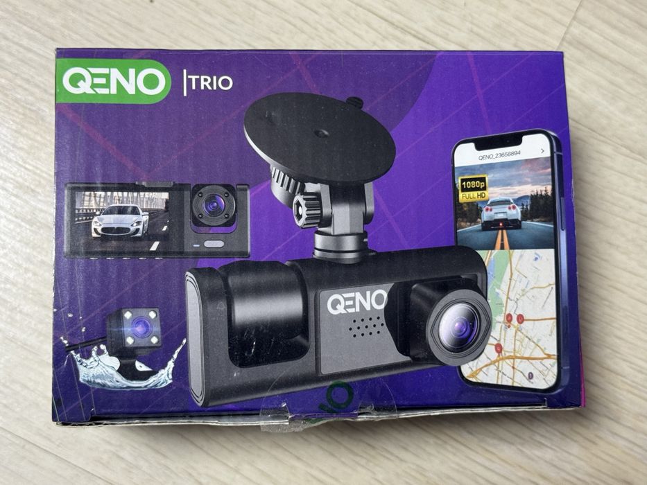 Camera Auto DVR Qeno® TRIO High PRO, 3 Lentile, Full HD