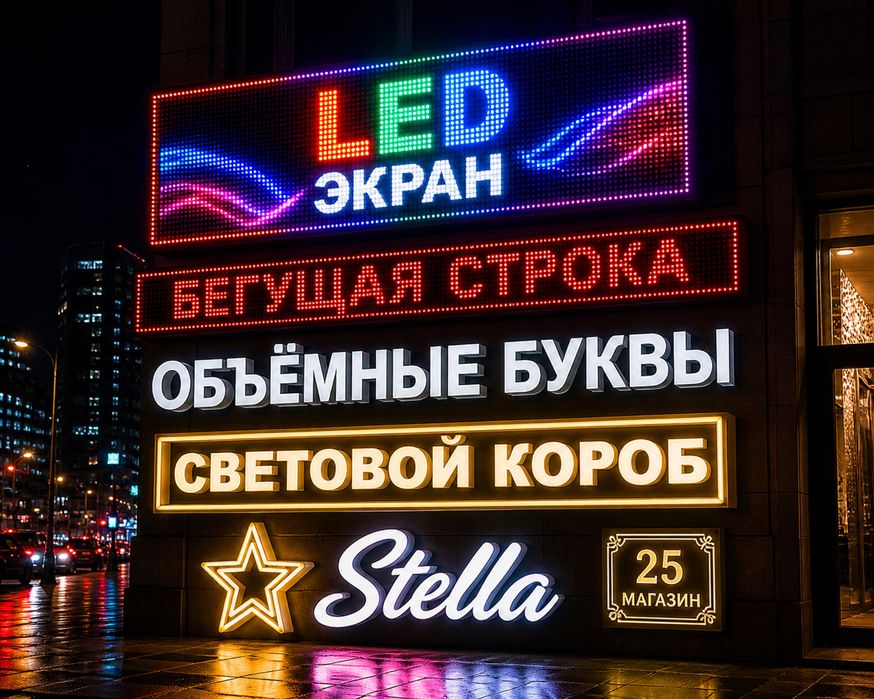 afisha reklama Led tablo bukva stella