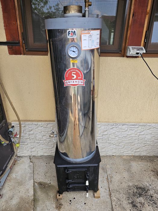 Cazan din inox cu focar pt.lemne 100 - 110 l
