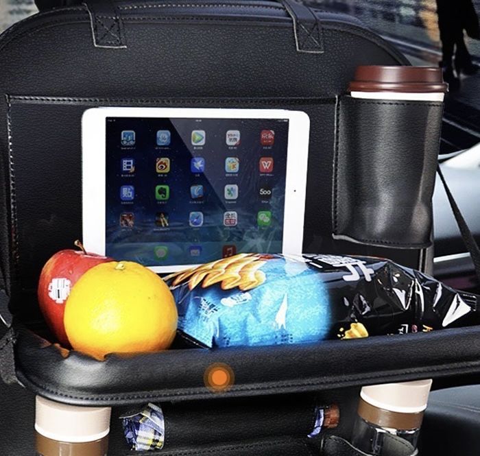 Мултифункционален органайзер за автомобилна седалка – черен