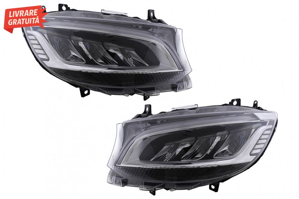 Faruri Full LED Mercedes Sprinter W907 W910 Halogen (2019-2023) Negru