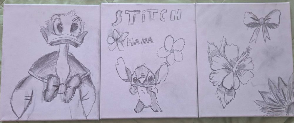 Set 3 tablouri -desen in creion