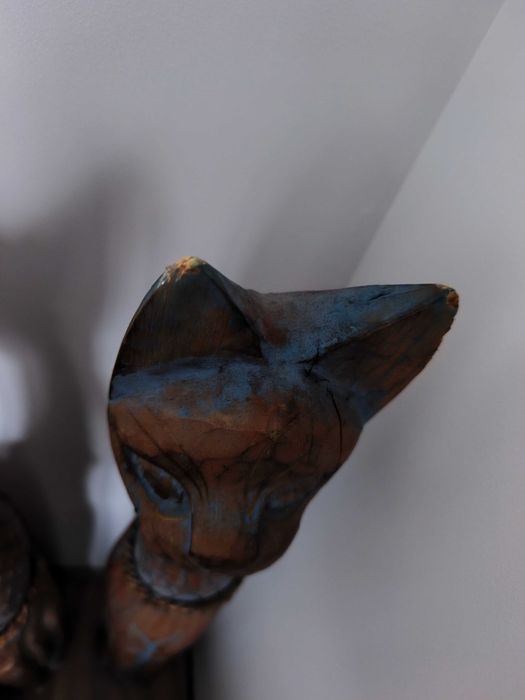 Дървени антични статуетки на котки 80 см високи