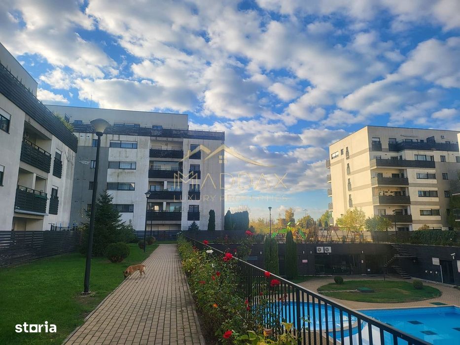 3 Camere | 77 mp Utili | Boxă Inclusă | Piscină & Fitness | Lângă Pădu