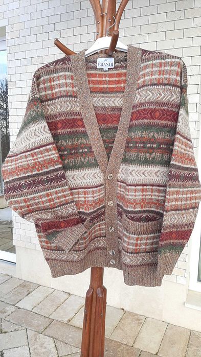 Cardigan barbatesc, nou, lana pura, L, nou, Mauritius