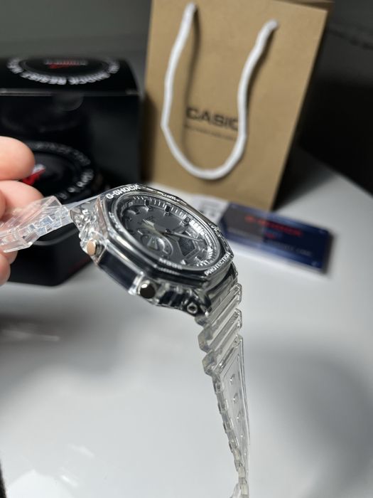 Ceas Casio G-Shock (CasiOak) Transparent / Argintiu (Skeleton)
