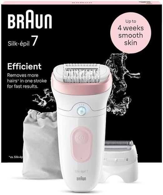 Braun Silk-épil 7 епилатор/епилатор за жени за дълготрайно обезкосмяване, 7-030, бял