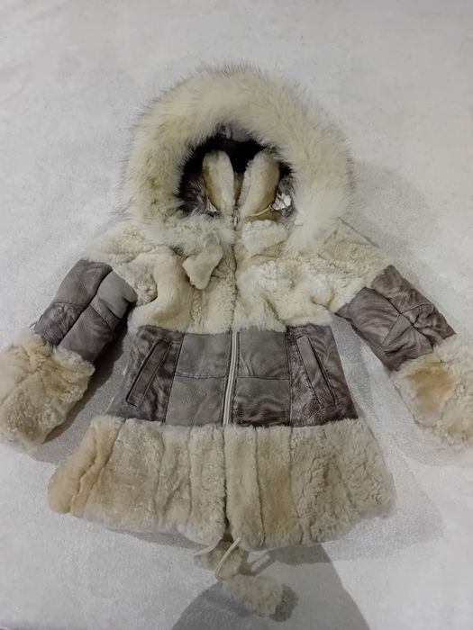 Детско кужухче с естествен косъм за 2-3годишни