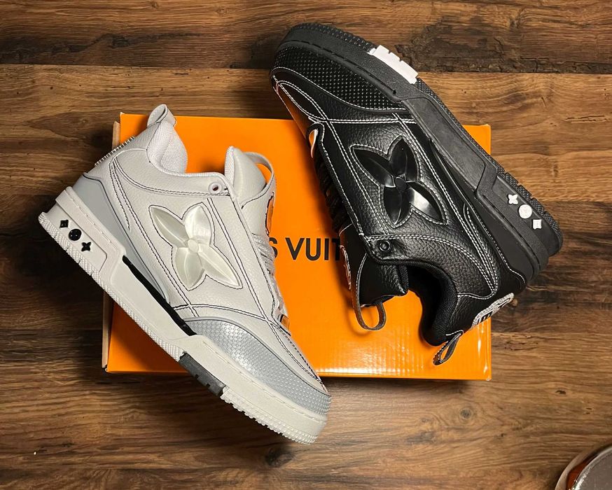 Adidasi Louis Vuitton Skate Alb si Negru