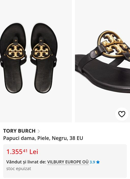 Papuci Tory Burch,autentici piele naturala,orange 39