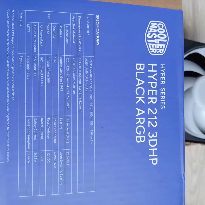 Охладител Cooler Master Hyper 212 3DHP Argb