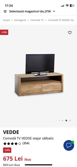 Comoda TV stejar