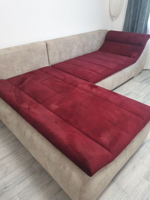 Coltar extensibil Rosario, crem/burgundy